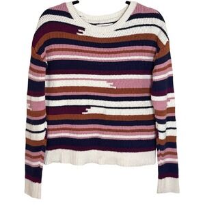 Natural Reflections Striped Multicolor Crewneck Sweater Womens S Outdoor Coogi